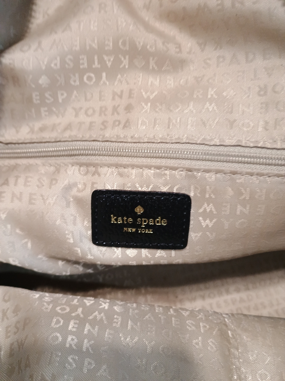 Kate Spade New York Black Cream Checkered Satchel Handbag Structured Purse - Picture 7 of 10
